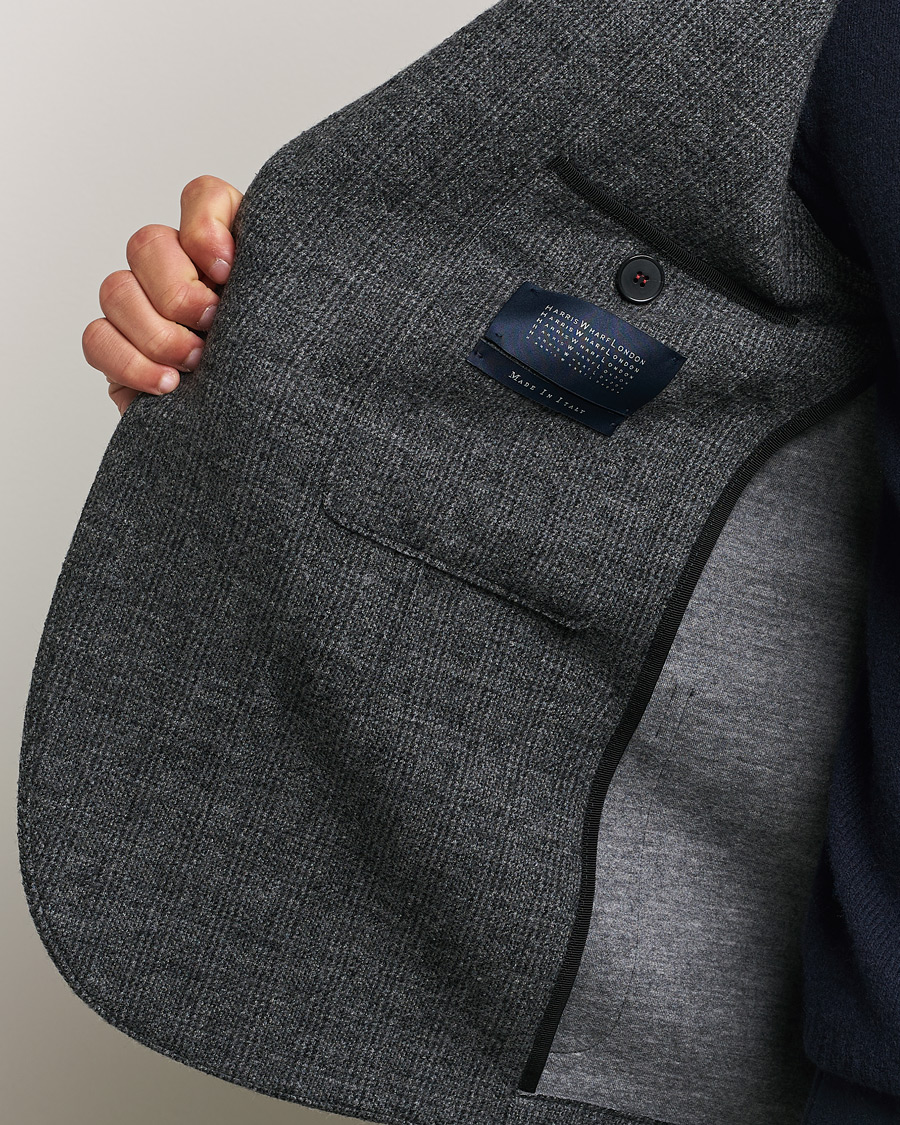 Mies | Pikkutakit | Harris Wharf London | Two Button Prince Of Wales Blazer Grey/Black