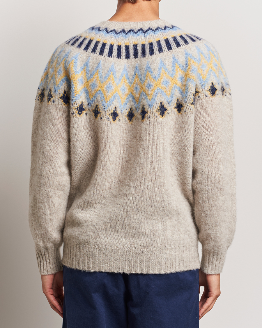 Mies | Puserot | Howlin' | Brushed Wool Fair Isle Crew Sweater Cosmic Latte