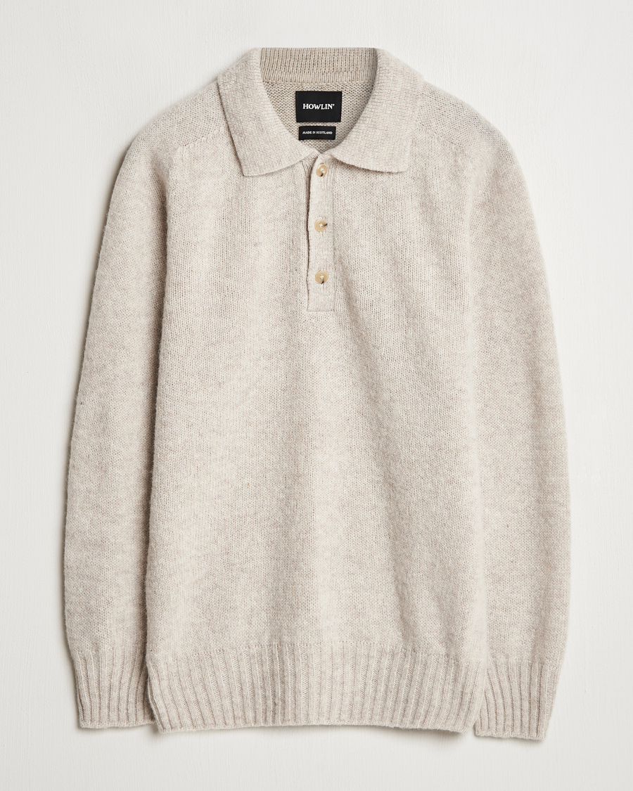 Mies | Puserot | Howlin' | Brushed Wool Polo Cosmic Latte
