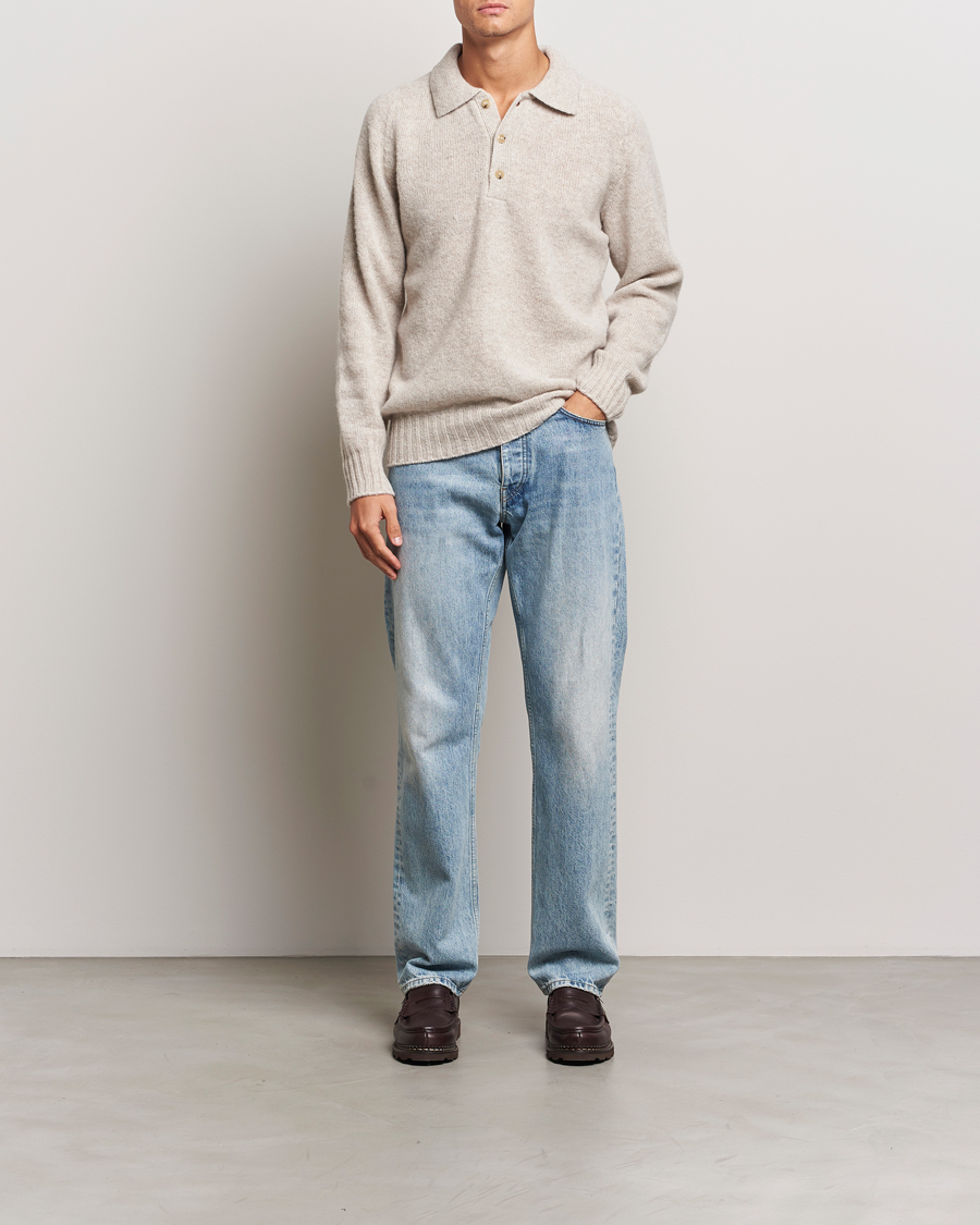 Mies | Puserot | Howlin' | Brushed Wool Polo Cosmic Latte