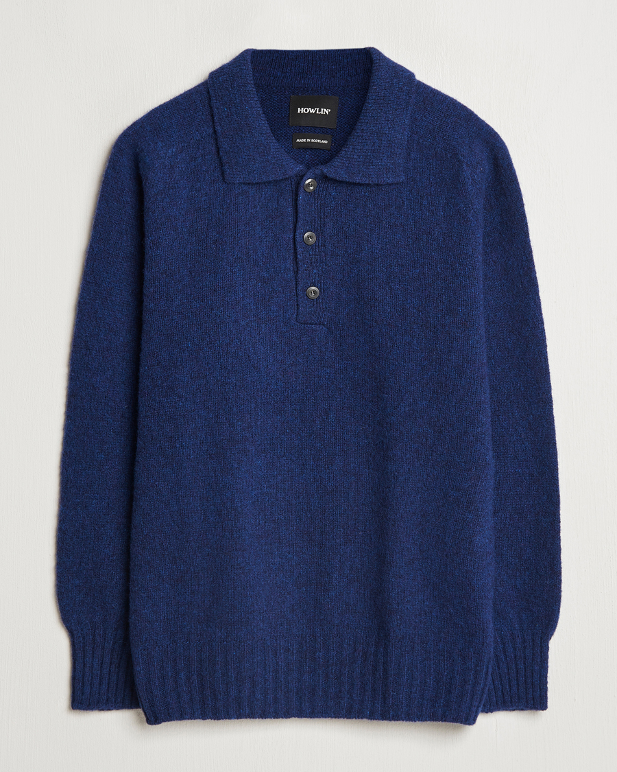 Mies | Puserot | Howlin' | Brushed Wool Polo Magic Blue