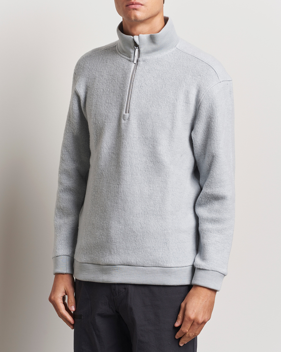 Mies | Puserot | Houdini | Alto Wool/Tencel Half Zip Cloudy Grey