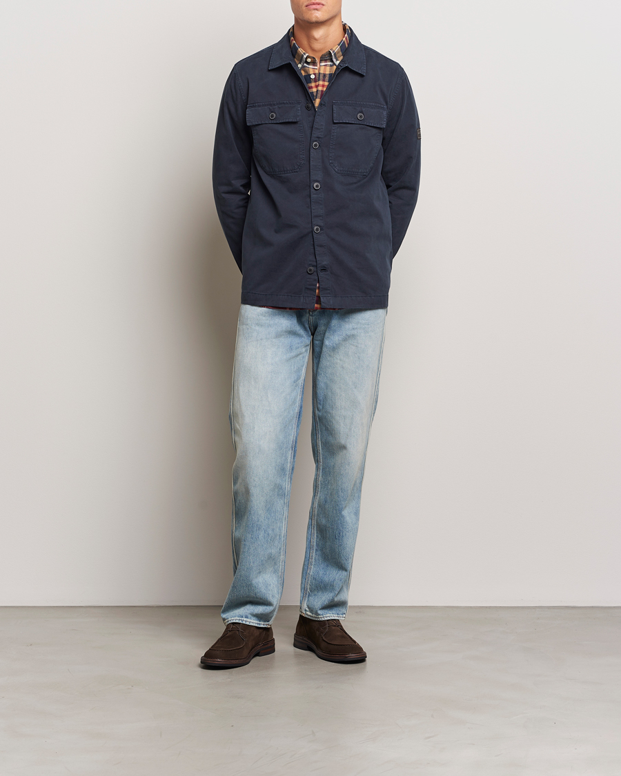 Mies | Kauluspaidat | Barbour International | Arlo Cotton Overshirt Navy