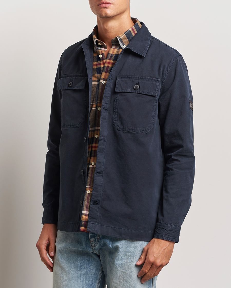 Mies | Kauluspaidat | Barbour International | Arlo Cotton Overshirt Navy