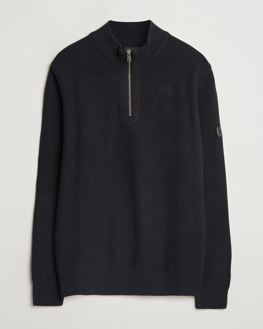 Mies | Puserot | Barbour International | Crawley Wool/Cotton Half Zip Black