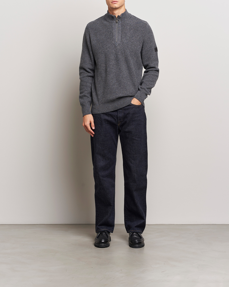 Mies | Puserot | Barbour International | Crawley Wool/Cotton Half Zip Charcoal