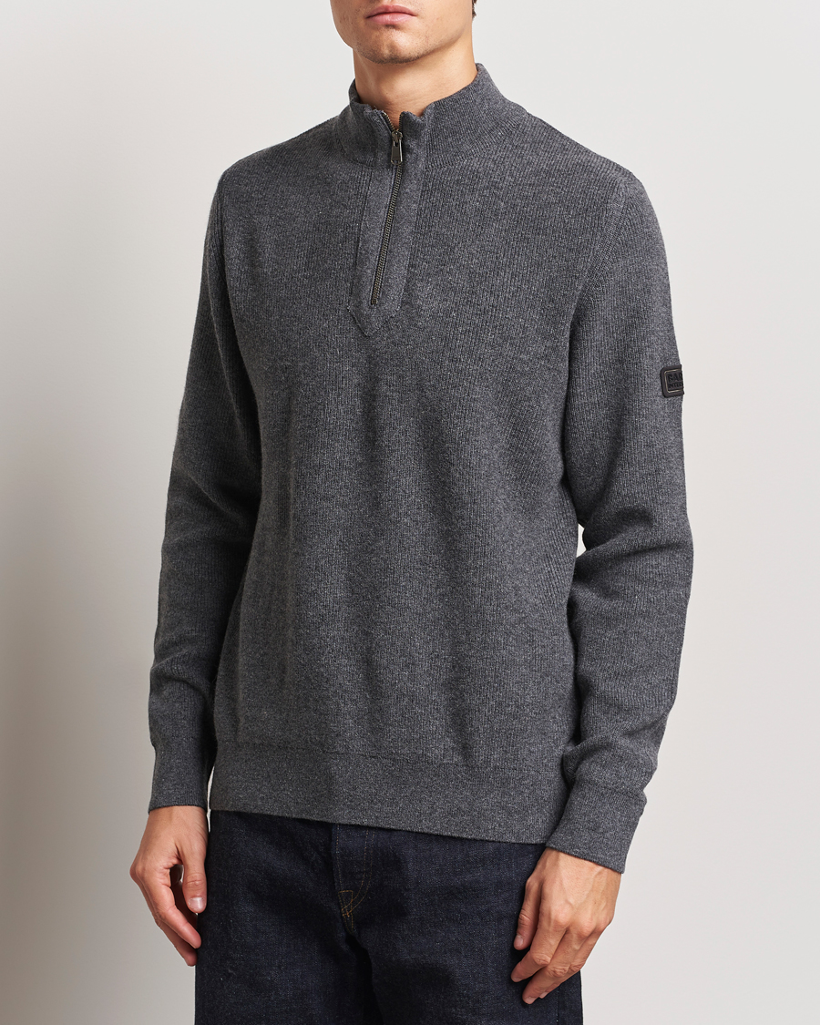 Mies | Puserot | Barbour International | Crawley Wool/Cotton Half Zip Charcoal
