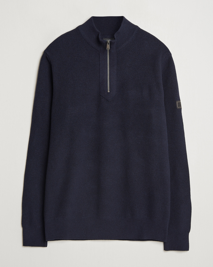 Mies | Puserot | Barbour International | Crawley Wool/Cotton Half Zip Navy
