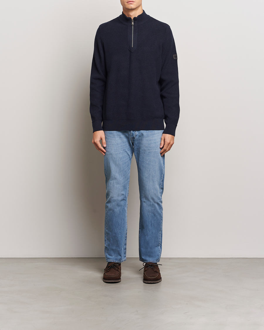 Mies | Puserot | Barbour International | Crawley Wool/Cotton Half Zip Navy