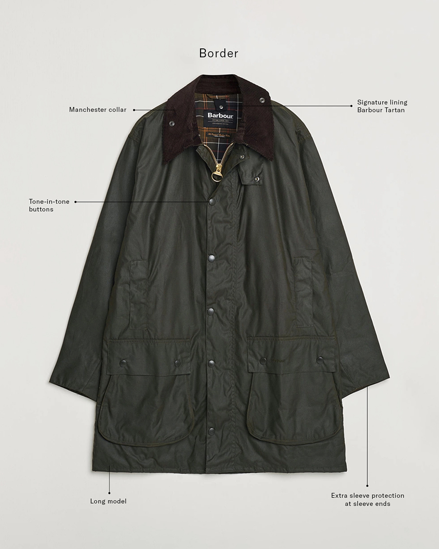 Mies | Takit | Barbour Lifestyle | Border Wax Coat Archive Olive