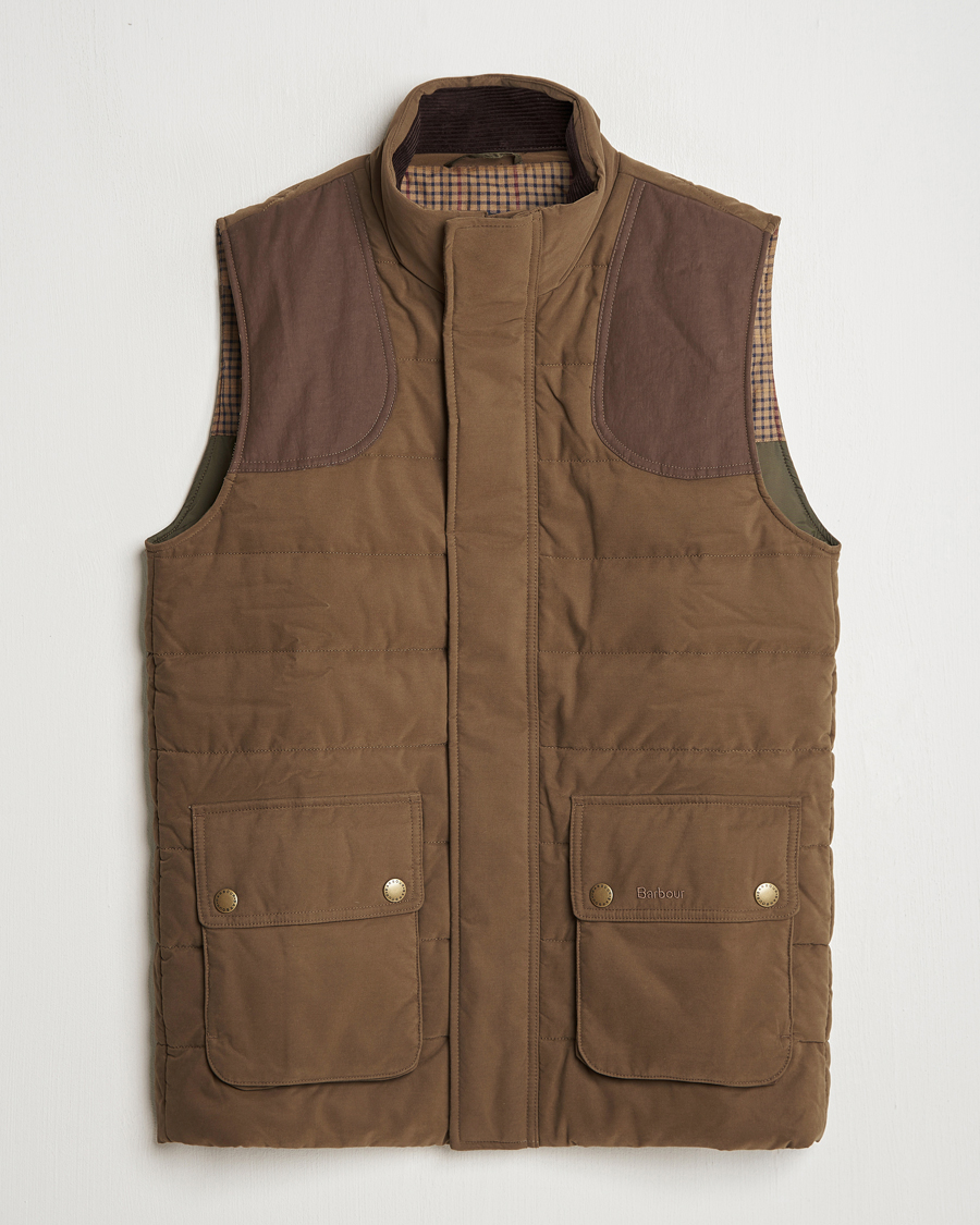Mies | Takit | Barbour Lifestyle | Bradford Tattersall Puffer Gilet Dark Sand