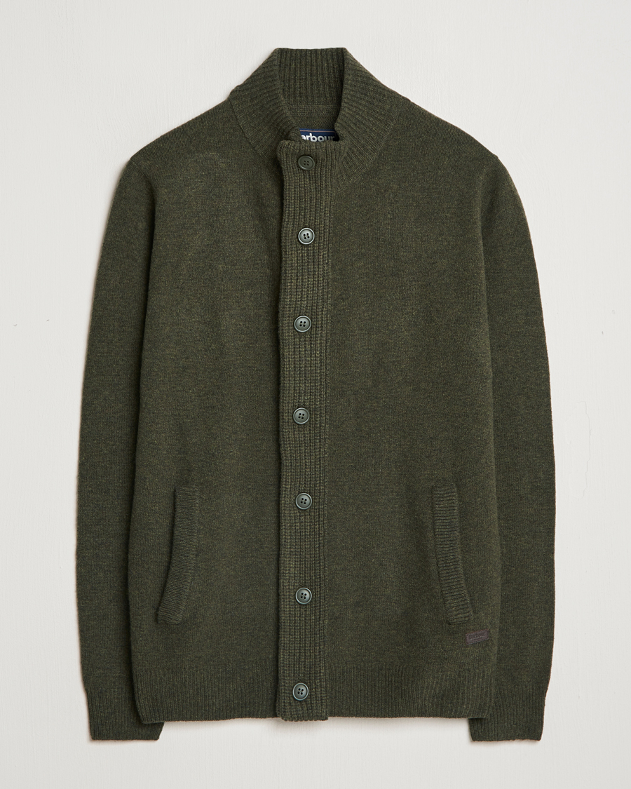 Mies | Puserot | Barbour Lifestyle | Essential Patch Zip Through Cardigan Seaweed