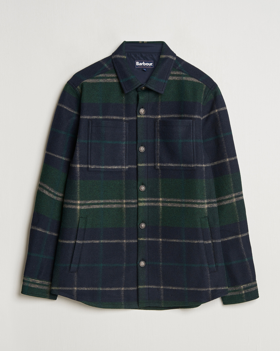 Mies | Kauluspaidat | Barbour Lifestyle | Chapter Tailored Check Fleece Overshirt Green Loch
