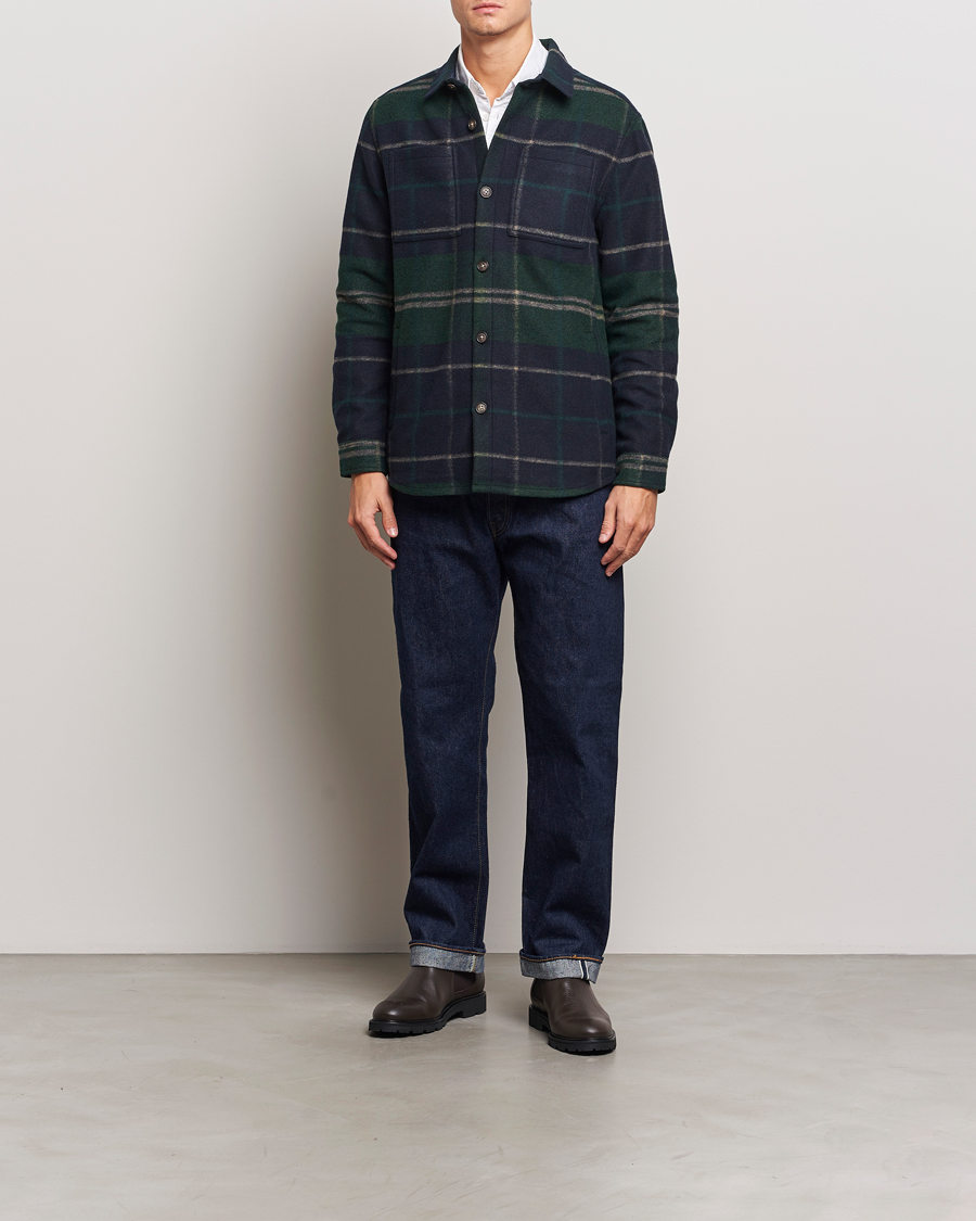 Mies | Kauluspaidat | Barbour Lifestyle | Chapter Tailored Check Fleece Overshirt Green Loch