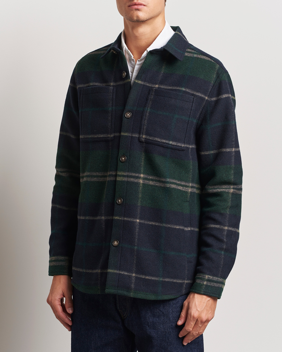 Mies | Kauluspaidat | Barbour Lifestyle | Chapter Tailored Check Fleece Overshirt Green Loch