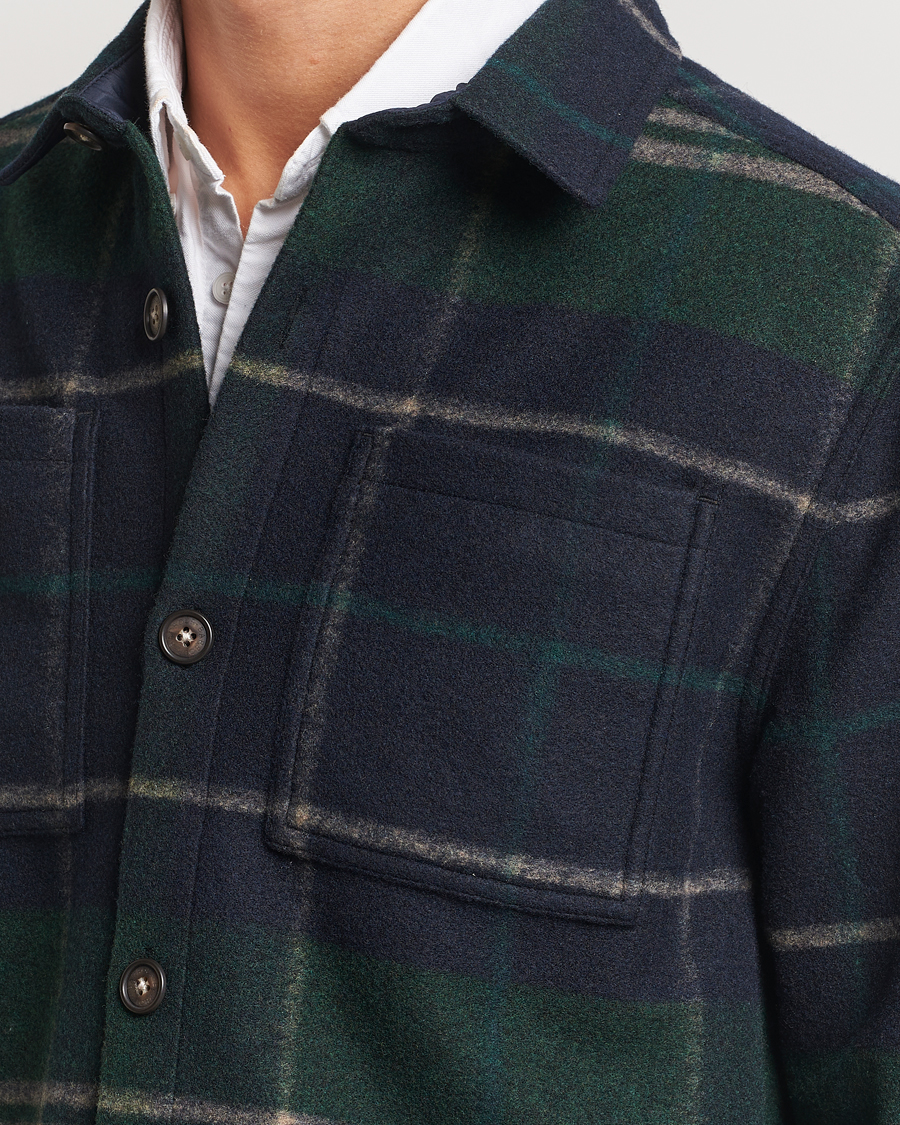 Mies | Kauluspaidat | Barbour Lifestyle | Chapter Tailored Check Fleece Overshirt Green Loch
