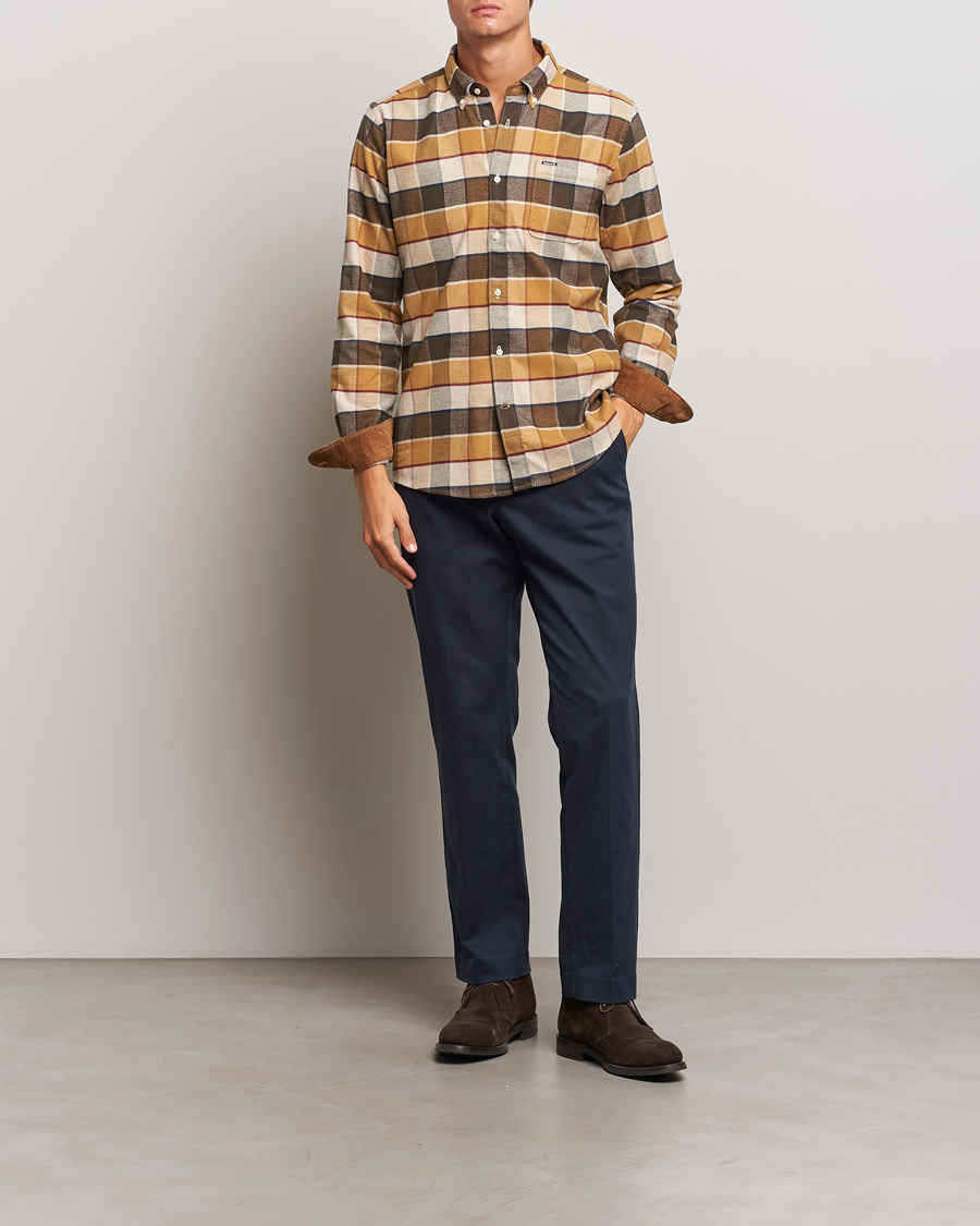 Mies | Kauluspaidat | Barbour Lifestyle | Valley Check Flannel Shirt Brown