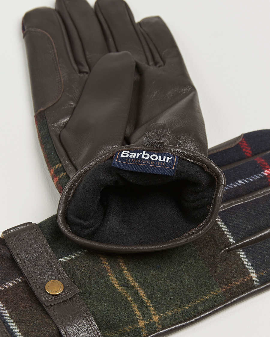 Mies | Käsineet | Barbour Lifestyle | Newbrough Tartan Leather Gloves Classic Tartan