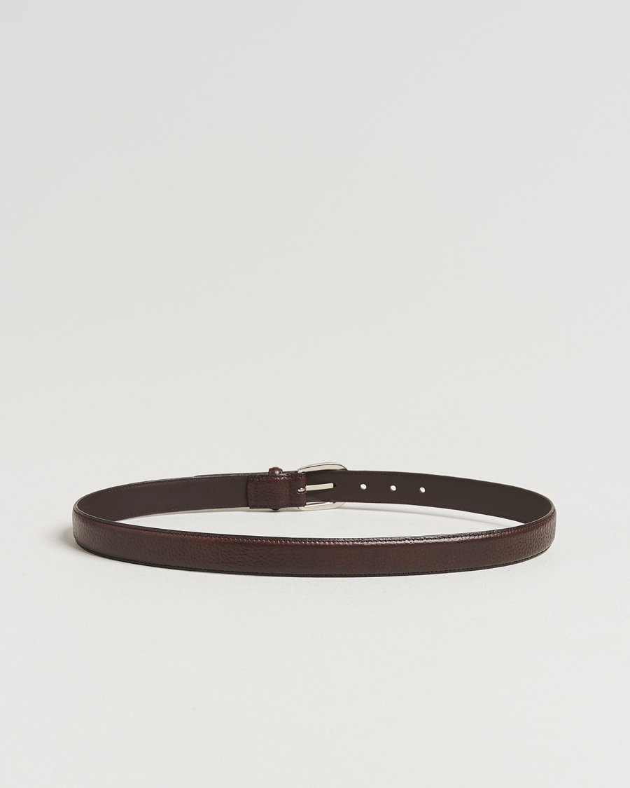 Mies | Vyöt | Loake Shoemakers | Loake 1880 Harry Grained Leather Belt Dark Brown