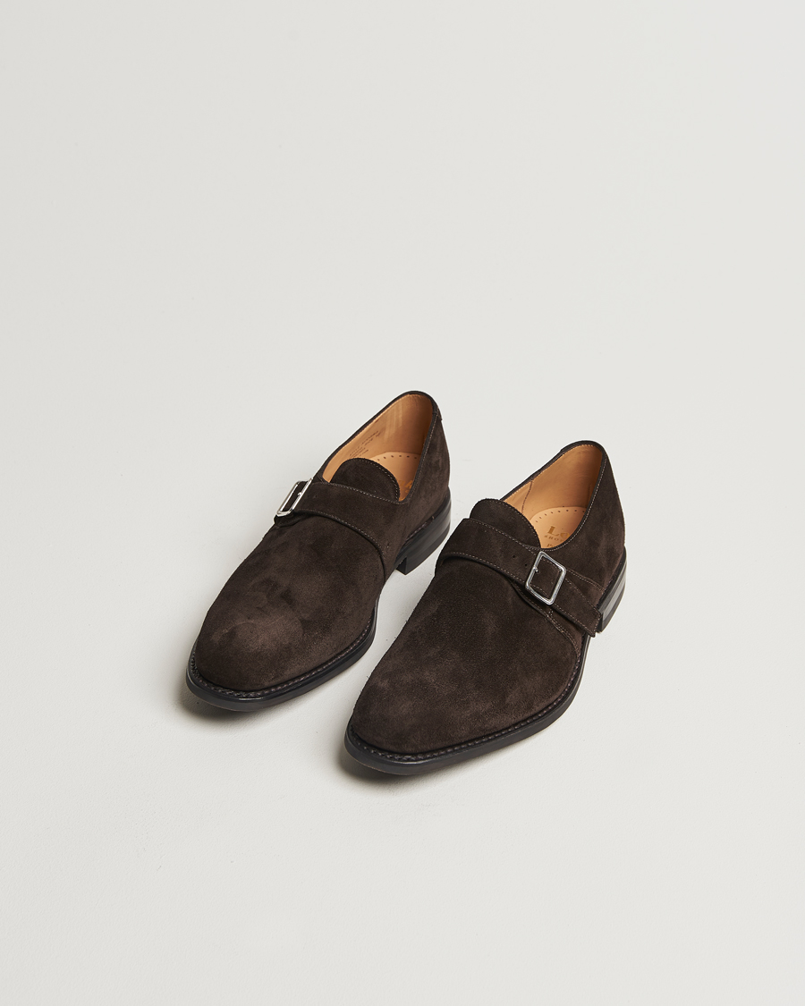 Mies | Solkikengät | Loake 1880 | 357 Suede Single Monk Dark Brown