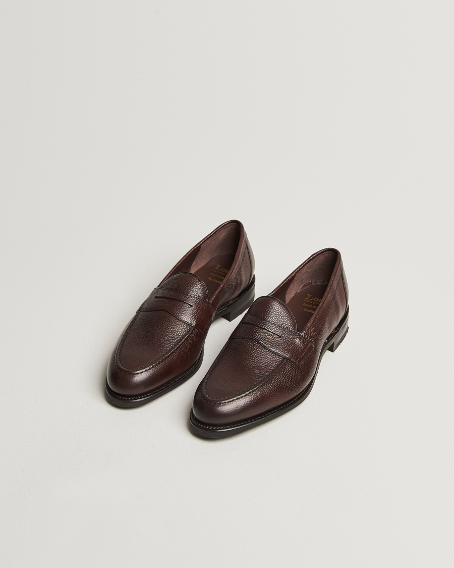 Mies | Loaferit | Loake Shoemakers | Loake 1880 Imperial Grained Penny Loafer Dark Brown