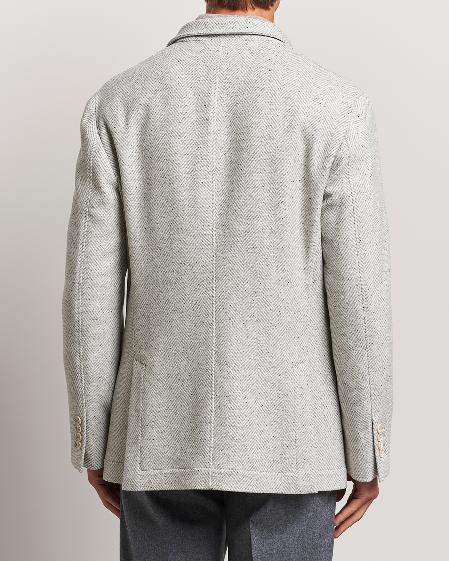 Mies | Takit | Brunello Cucinelli | Cashmere Herringbone City Jacket Pearl Grey