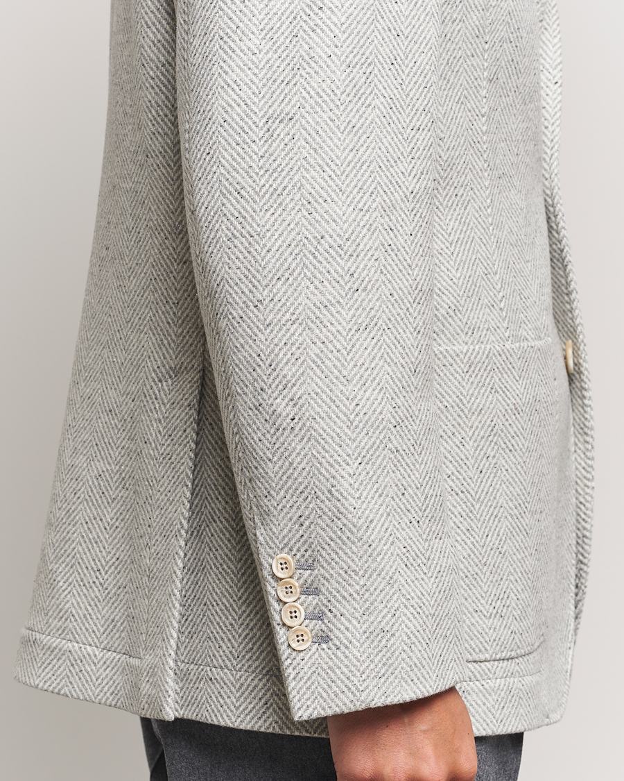 Mies | Takit | Brunello Cucinelli | Cashmere Herringbone City Jacket Pearl Grey