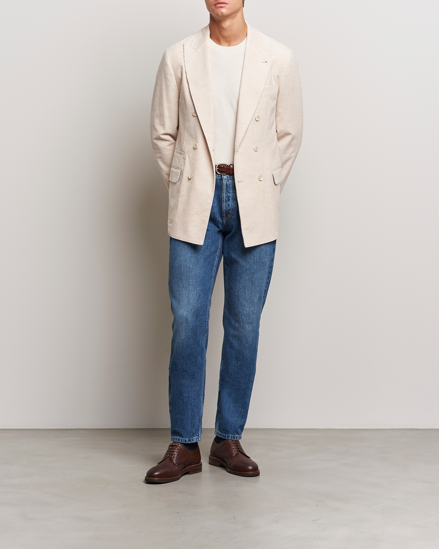 Mies | Pikkutakit | Brunello Cucinelli | Double Breasted Cashmere Corduroy Blazer Sand
