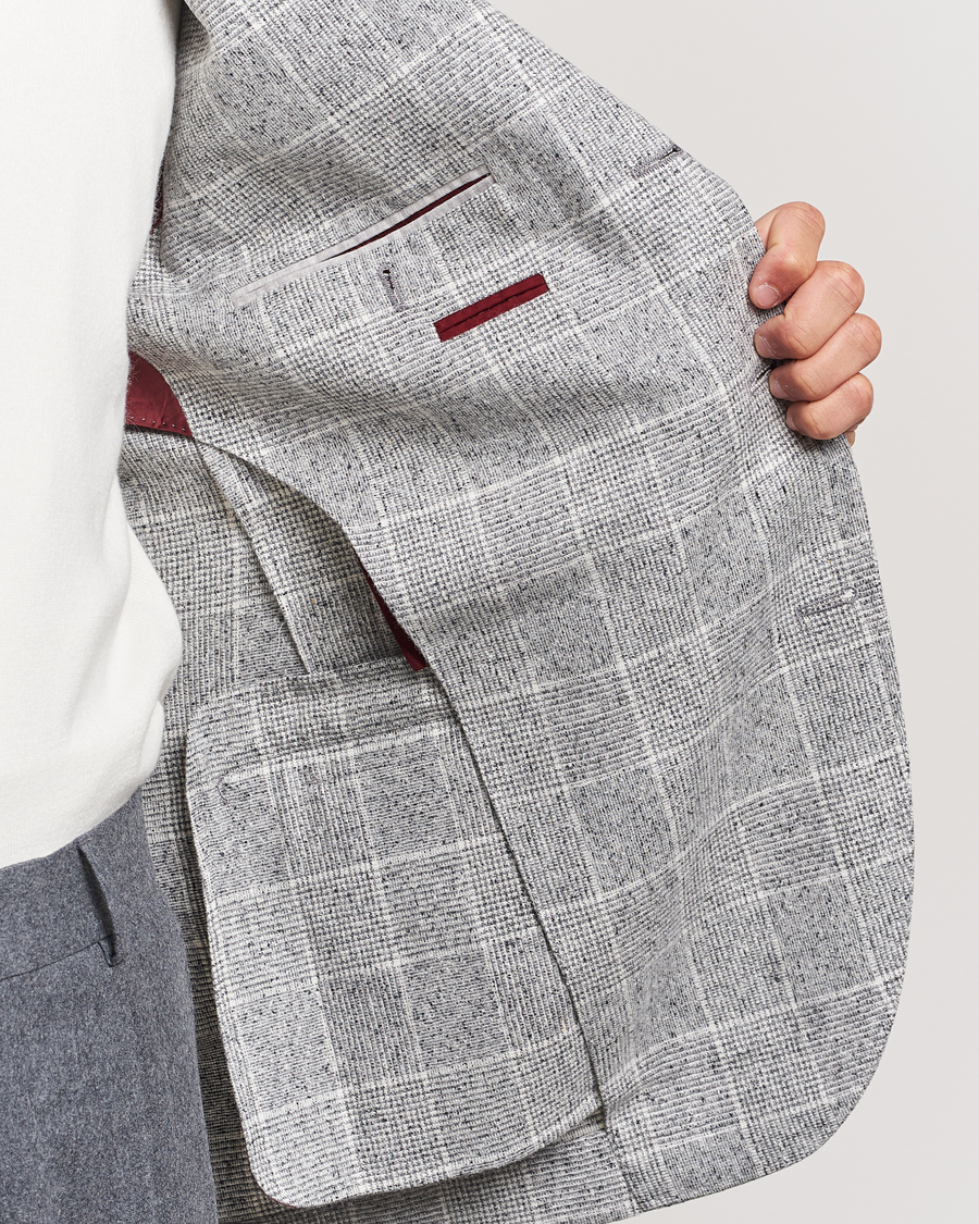 Mies | Pikkutakit | Brunello Cucinelli | Single Breasted Check Blazer Pearl Grey