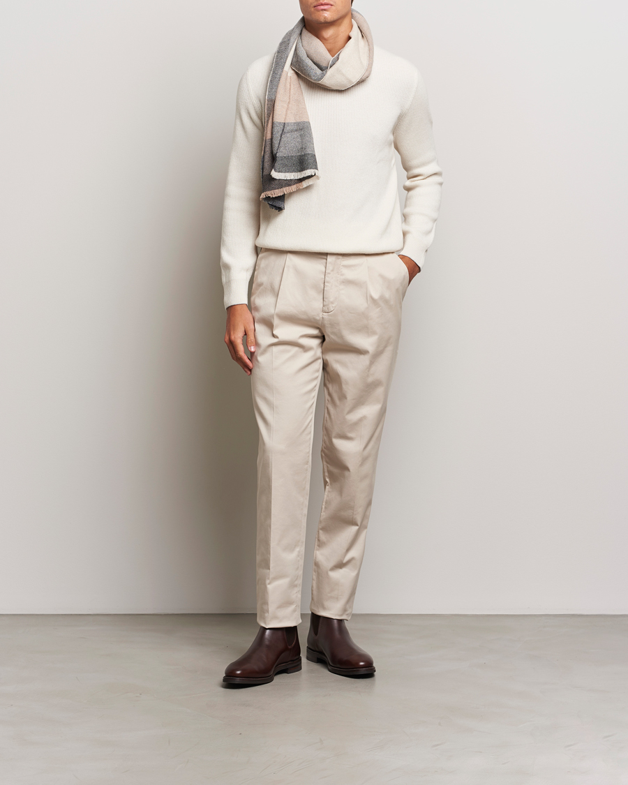 Mies | Housut | Brunello Cucinelli | Slim Fit Pleated Trousers Light Beige