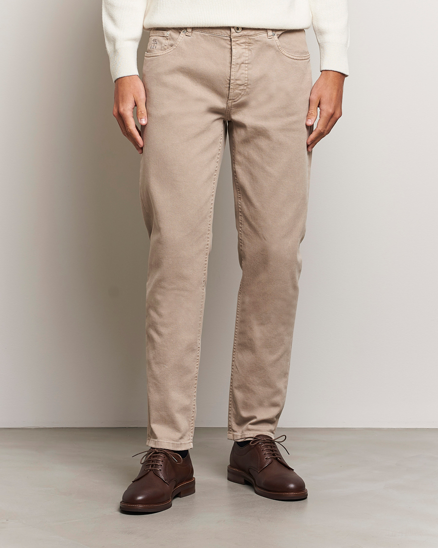 Mies | Housut | Brunello Cucinelli | Traditional Fit 5-Pocket Pants Beige