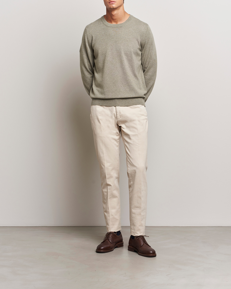 Mies | Puserot | Brunello Cucinelli | 2 Ply Cashmere Pullover Olive