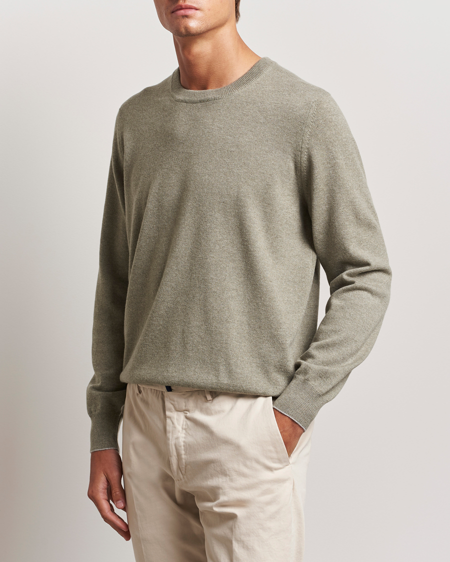 Mies | Puserot | Brunello Cucinelli | 2 Ply Cashmere Pullover Olive