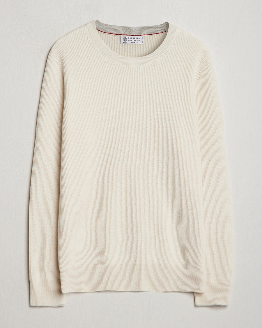 Mies | Puserot | Brunello Cucinelli | Cashmere Rib Crew Neck Sweater Panama