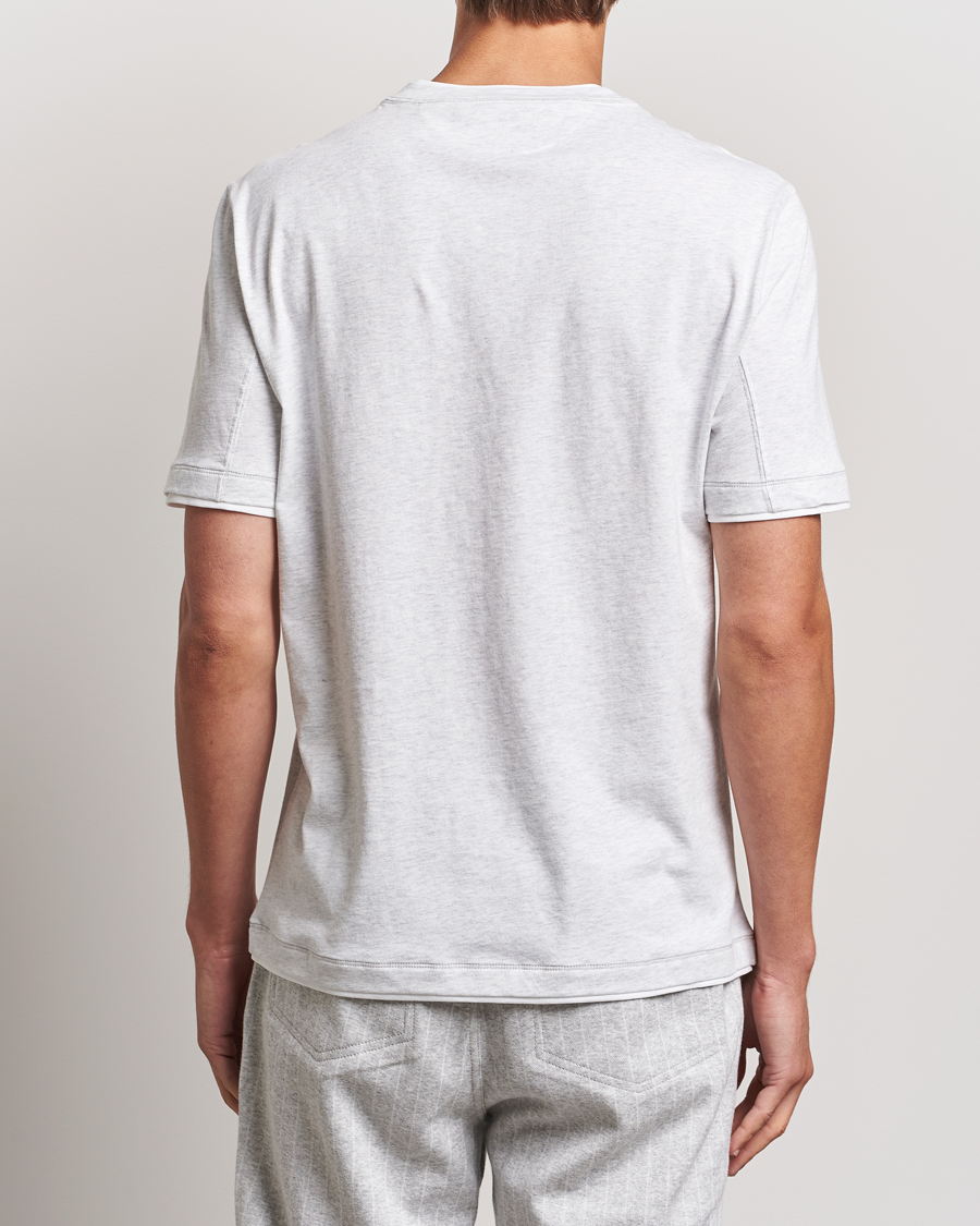 Mies | T-paidat | Brunello Cucinelli | Short Sleeve Logo T-Shirt Light Grey