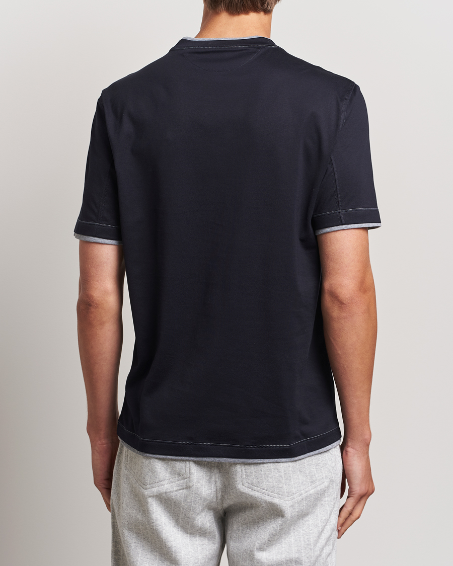 Mies | T-paidat | Brunello Cucinelli | Short Sleeve Logo T-Shirt Navy