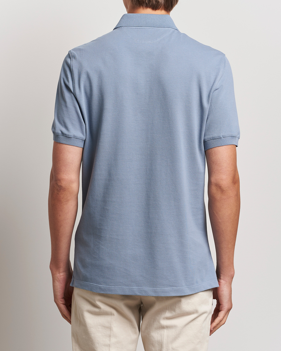 Mies | Pikeet | Brunello Cucinelli | Short Sleeve Logo Polo Celestial