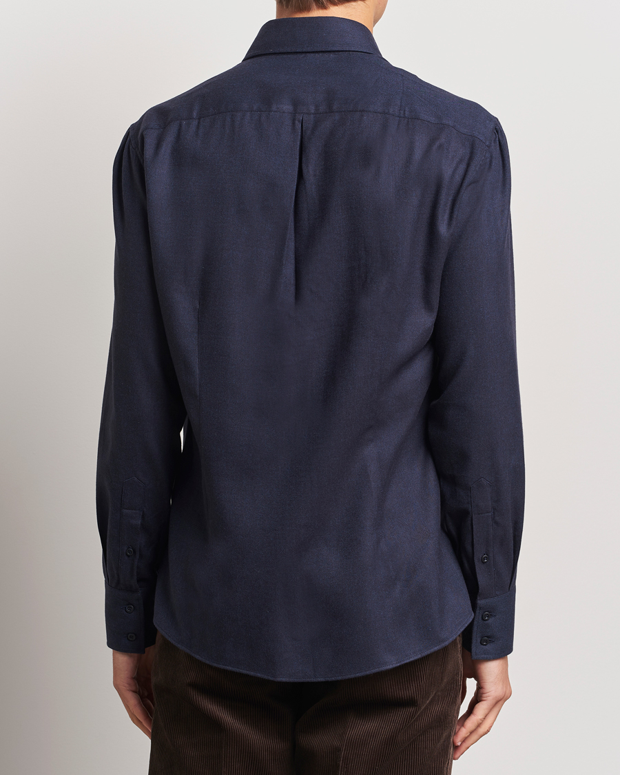 Mies | Kauluspaidat | Brunello Cucinelli | Slim Fit Flannel Shirt Navy