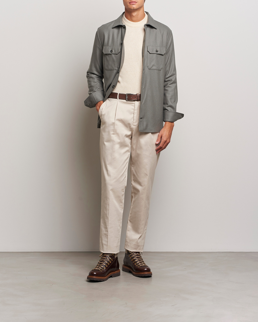 Mies | Kauluspaidat | Brunello Cucinelli | Double Pocket Overshirt Olive