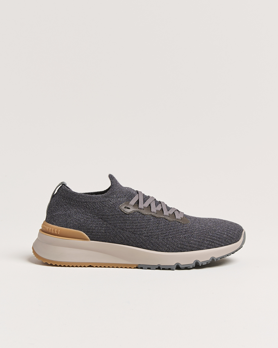 Mies | Brunello Cucinelli Flannel Running Sneakers Antracite | Brunello Cucinelli | Flannel Running Sneakers Antracite