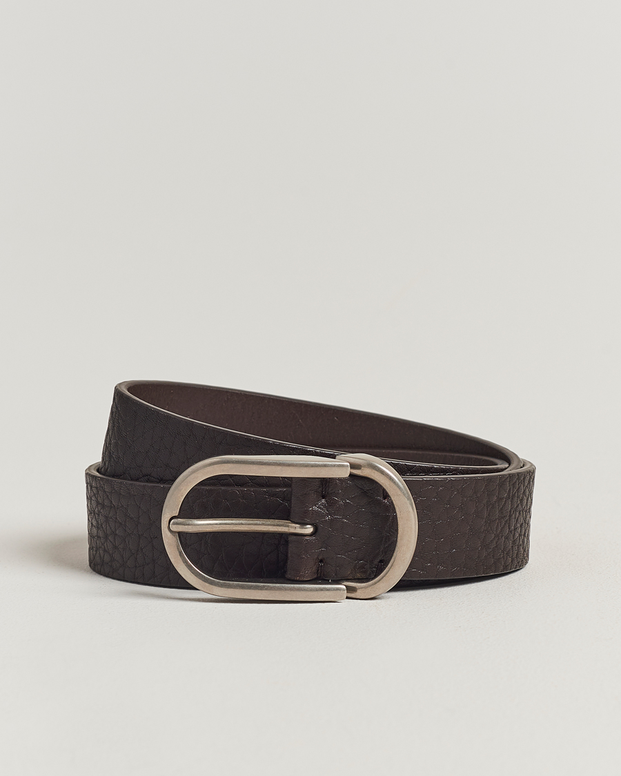 Mies | Brunello Cucinelli Grain Leather Belt Dark Brown | Brunello Cucinelli | Grain Leather Belt Dark Brown