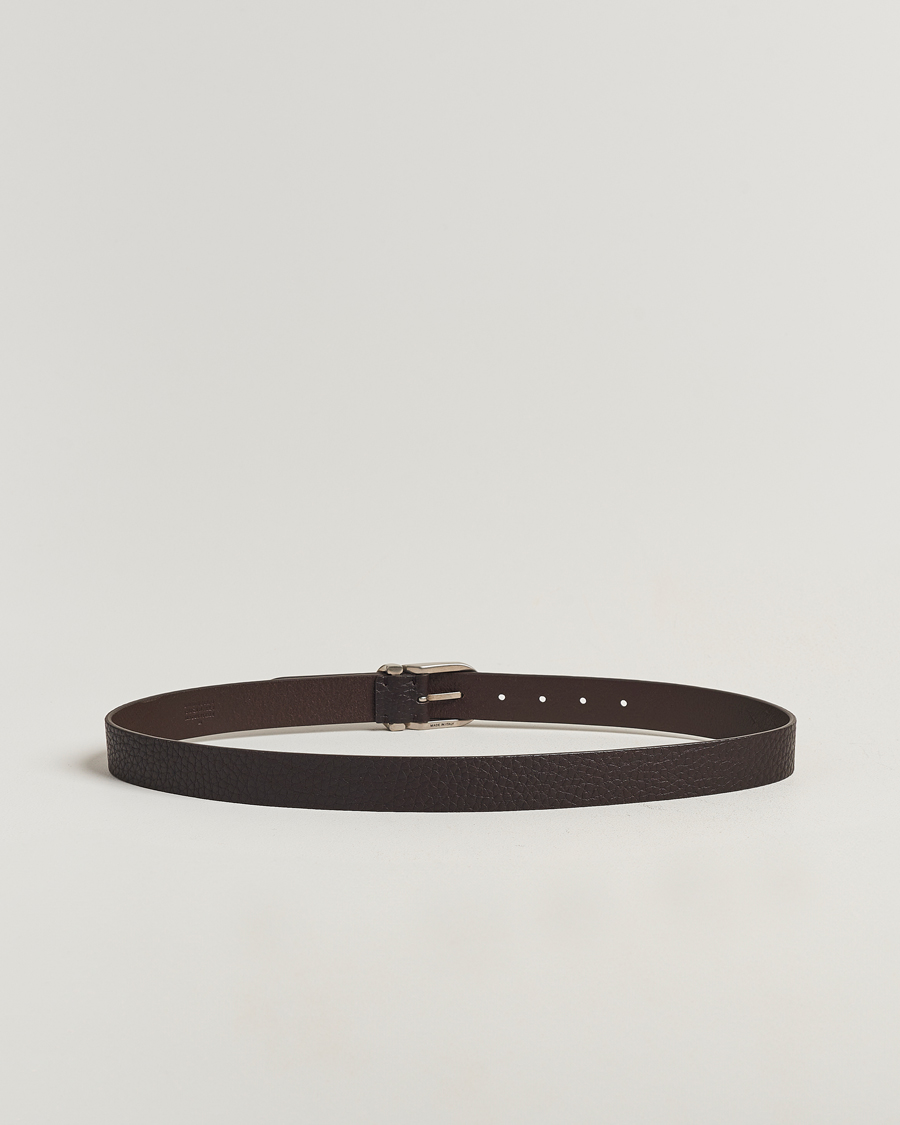 Mies | Brunello Cucinelli Grain Leather Belt Dark Brown | Brunello Cucinelli | Grain Leather Belt Dark Brown
