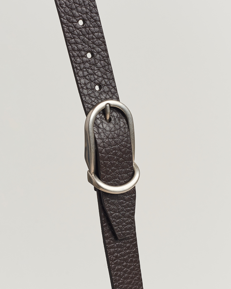 Mies | Brunello Cucinelli Grain Leather Belt Dark Brown | Brunello Cucinelli | Grain Leather Belt Dark Brown