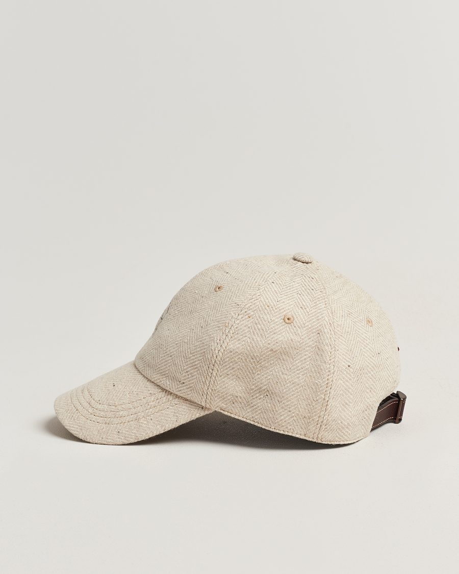 Mies | Brunello Cucinelli Herringbone Flannel Cap Light Beige | Brunello Cucinelli | Herringbone Flannel Cap Light Beige