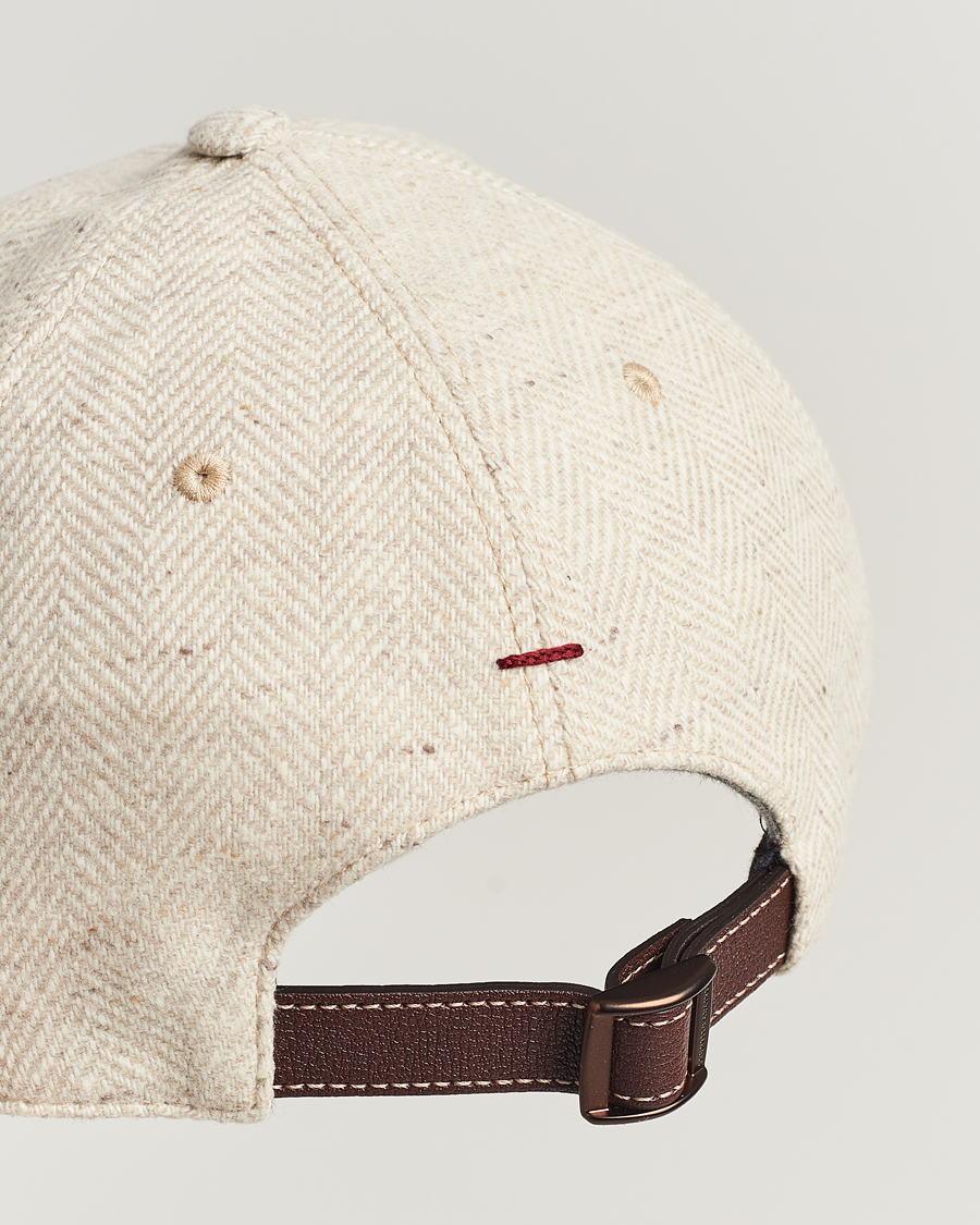 Mies | Brunello Cucinelli Herringbone Flannel Cap Light Beige | Brunello Cucinelli | Herringbone Flannel Cap Light Beige