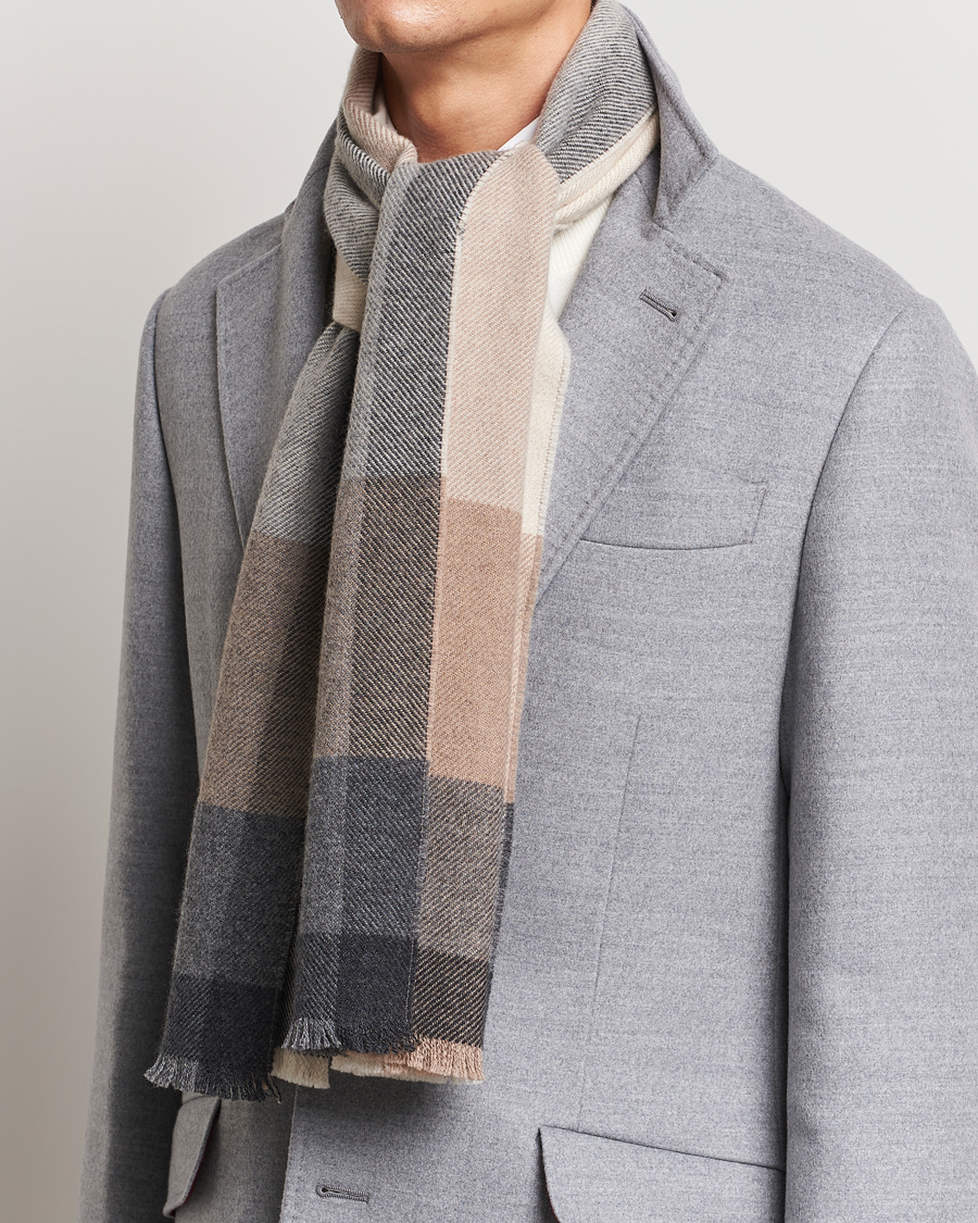 Mies | Brunello Cucinelli Wool/Cashmere Scarf Grey/Beige | Brunello Cucinelli | Wool/Cashmere Scarf Grey/Beige