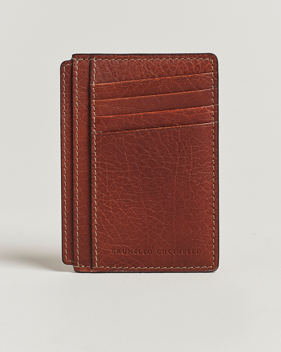 Mies | Brunello Cucinelli Grain Leather Cardholder Cognac | Brunello Cucinelli | Grain Leather Cardholder Cognac