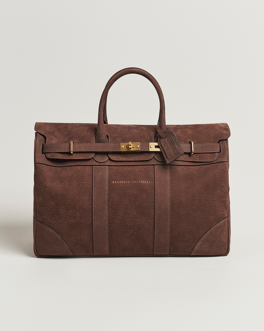 Mies | Brunello Cucinelli Grain Leather Holdall Dark Brown | Brunello Cucinelli | Grain Leather Holdall Dark Brown