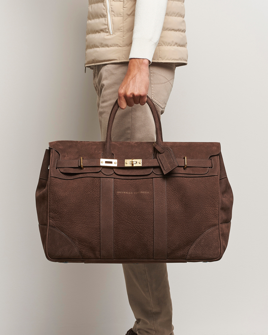 Mies | Brunello Cucinelli Grain Leather Holdall Dark Brown | Brunello Cucinelli | Grain Leather Holdall Dark Brown