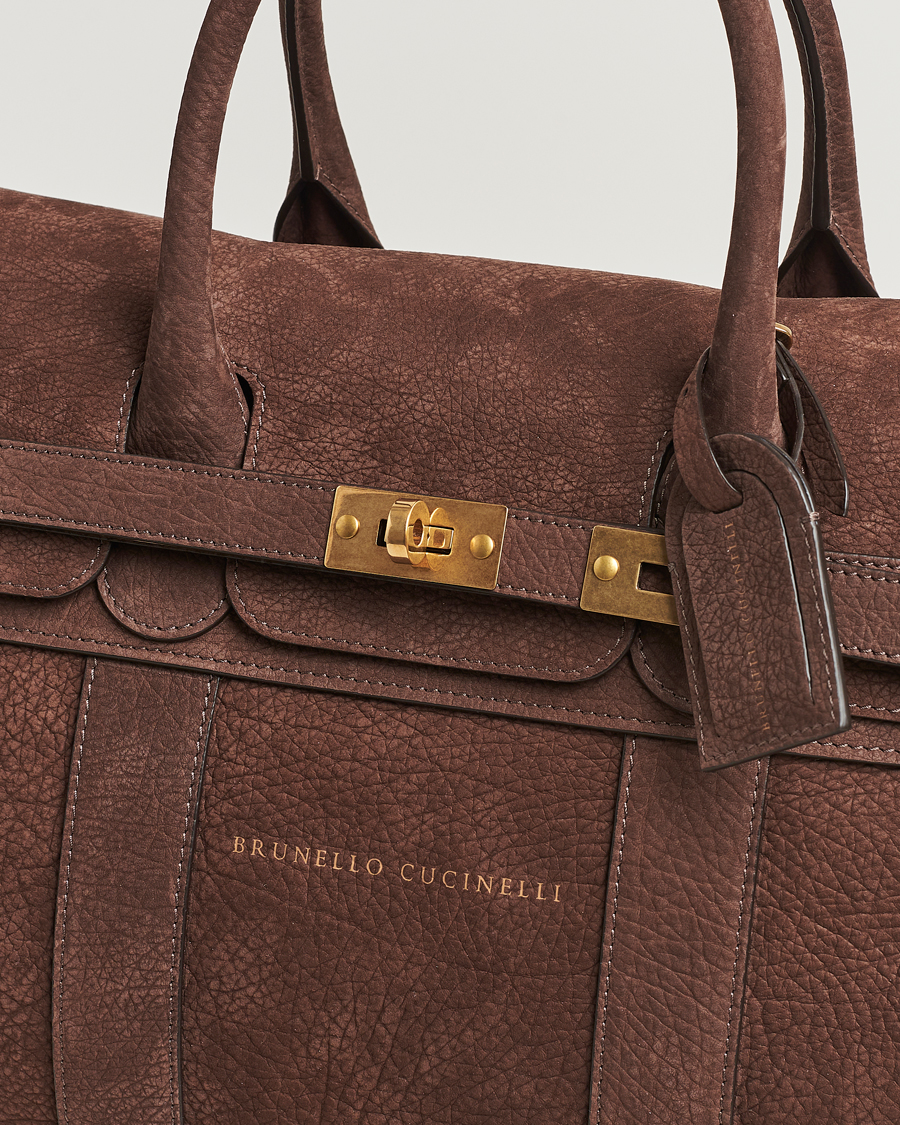 Mies | Brunello Cucinelli Grain Leather Holdall Dark Brown | Brunello Cucinelli | Grain Leather Holdall Dark Brown